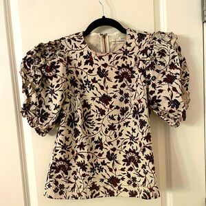 Ulla Johnson Tessie elbow puff sleeve top, size 4